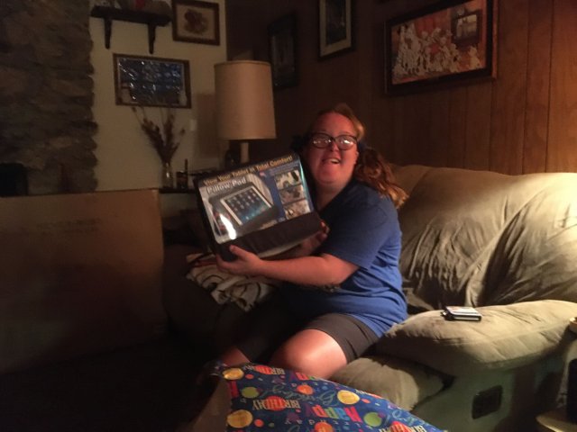 Melissa opening birthday presents